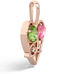 Peridot Celtic Trinity Heart 14K Rose Gold pendant P5331