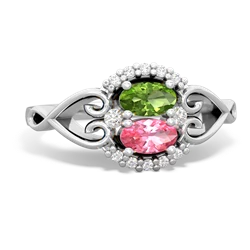 Peridot Love Nest 14K White Gold ring R5860