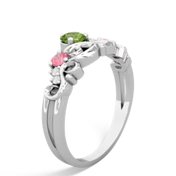 Peridot Crown Keepsake 14K White Gold ring R5740