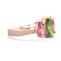 Peridot Three Peeks 14K Rose Gold ring R2433