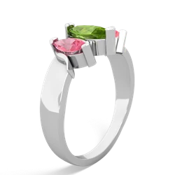 Peridot Three Peeks 14K White Gold ring R2433