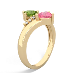 Peridot Heart To Heart 14K Yellow Gold ring R2064