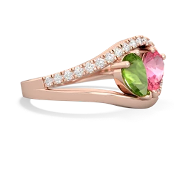 Peridot Nestled Heart Keepsake 14K Rose Gold ring R5650