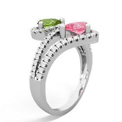 Peridot Diamond Dazzler 14K White Gold ring R3000