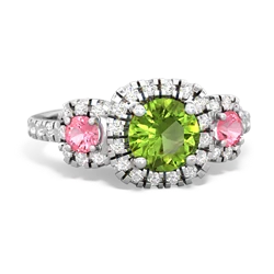 Peridot Regal Halo 14K White Gold ring R5350