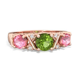 Peridot Hugs And Kisses 14K Rose Gold ring R5016