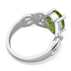 Peridot Celtic Knot Cocktail 14K White Gold ring R2377