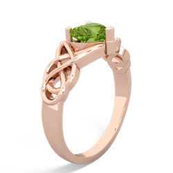 Peridot Claddagh Celtic Knot 14K Rose Gold ring R2367