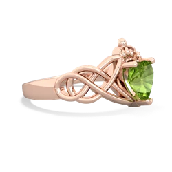 Peridot Claddagh Celtic Knot 14K Rose Gold ring R2367