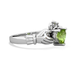 Peridot Claddagh 14K White Gold ring R2370