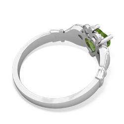 Peridot Claddagh 14K White Gold ring R2370