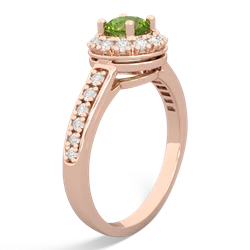 Peridot Diamond Halo 14K Rose Gold ring R5370