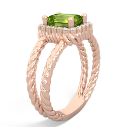 Peridot Rope Split Band 14K Rose Gold ring R2628