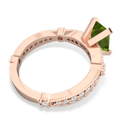 Peridot Sparkling Tiara 8X6 Emerald-Cut 14K Rose Gold ring R26298EM