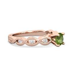 Peridot Infinity 5Mm Round Engagement 14K Rose Gold ring R26315RD