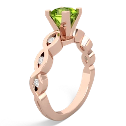 Peridot Infinity 5Mm Square Engagement 14K Rose Gold ring R26315SQ