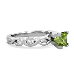 Peridot Infinity 5Mm Square Engagement 14K White Gold ring R26315SQ