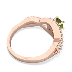 Peridot Diamond Twist 5Mm Round Engagment  14K Rose Gold ring R26405RD