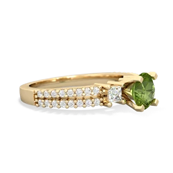 Peridot Classic 6Mm Round Engagement 14K Yellow Gold ring R26436RD