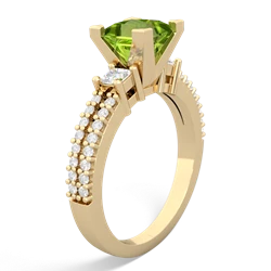 Peridot Classic 6Mm Princess Engagement 14K Yellow Gold ring R26436SQ