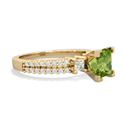 Peridot Classic 6Mm Princess Engagement 14K Yellow Gold ring R26436SQ