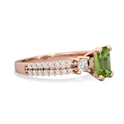 Peridot Classic 7X5mm Emerald-Cut Engagement 14K Rose Gold ring R26437EM