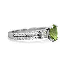 Peridot Classic 7X5mm Oval Engagement 14K White Gold ring R26437VL