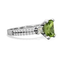 Peridot Classic 8X6mm Emerald-Cut Engagement 14K White Gold ring R26438EM