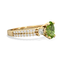 Peridot Classic 8X6mm Oval Engagement 14K Yellow Gold ring R26438VL