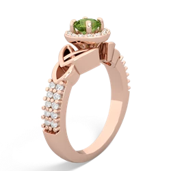 Peridot Celtic Knot Halo 14K Rose Gold ring R26445RH