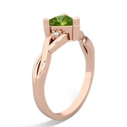 Peridot Trillion Twist 14K Rose Gold ring R2104