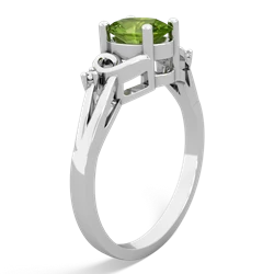 Peridot Swirls 14K White Gold ring R2347