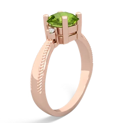 Peridot Cushion Rope 14K Rose Gold ring R2484