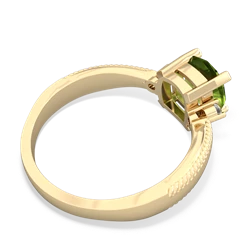 Peridot Cushion Rope 14K Yellow Gold ring R2484