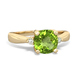 Peridot Cushion Rope 14K Yellow Gold ring R2484