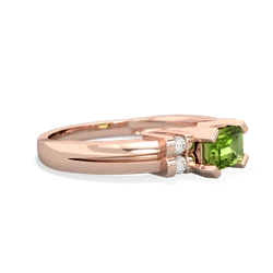 Peridot Art Deco East-West 14K Rose Gold ring R2590