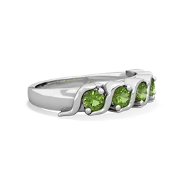 Peridot Anniversary Band 14K White Gold ring R2089