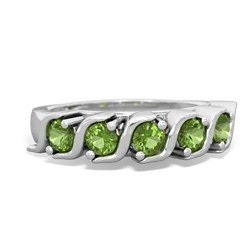 Peridot Anniversary Band 14K White Gold ring R2089