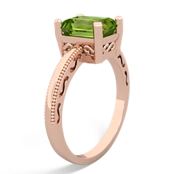 Peridot Milgrain Scroll 14K Rose Gold ring R2338