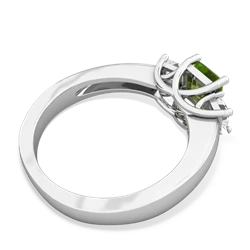 Peridot Three Stone Trellis 14K White Gold ring R4015