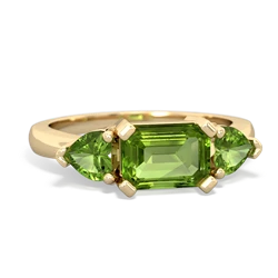 Peridot Three Stone 14K Yellow Gold ring R5235