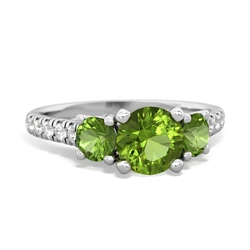 Peridot Pave Trellis 14K White Gold ring R5500