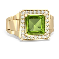 Peridot Men's Watch 14K Yellow Gold ring R0510