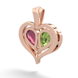 Peridot Two Become One 14K Rose Gold pendant P5330