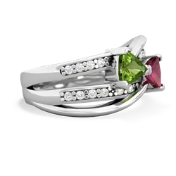 Peridot Bowtie 14K White Gold ring R2360