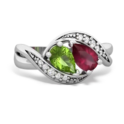 Peridot Summer Winds 14K White Gold ring R5342