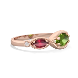 Peridot Milgrain Marquise 14K Rose Gold ring R5700