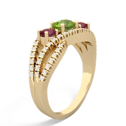 Peridot Three Stone Aurora 14K Yellow Gold ring R3080