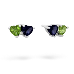 Peridot Sweethearts 14K White Gold earrings E5260