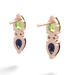 Peridot Bowtie Drop 14K Rose Gold earrings E0865